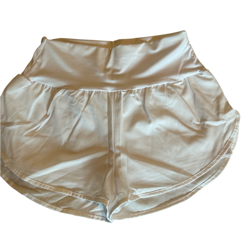 SHEIN White Athletic Shorts High-Rise Moisture-Wicking